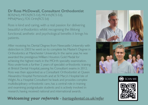 Orthodontic Referrals - Dr Ross McDowell orthodontist at Hartog Dental